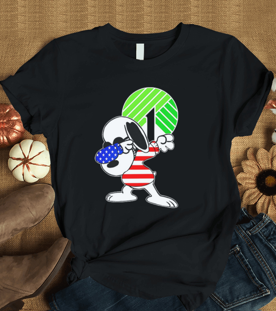 Dollar Tree Snoopy Dabbing American Flag Costume T-Shirt