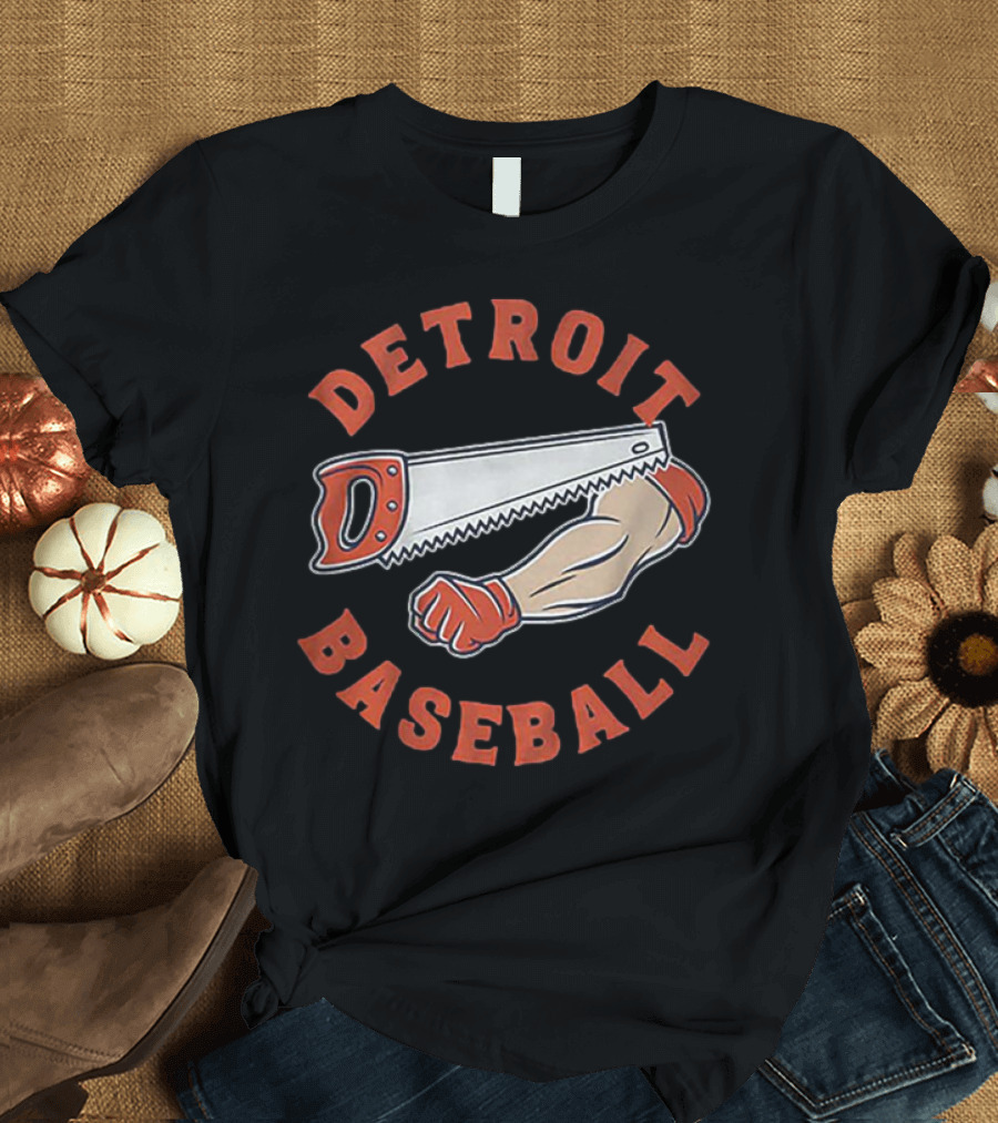 Detroit Baseball Saw Arm Graphic T-Shirt