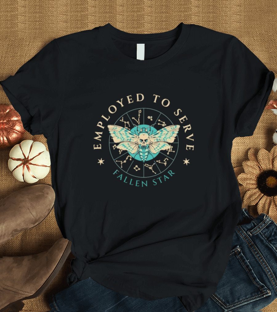 Employed To Serve Fallen Star Moth Astrology Circle T-Shirt