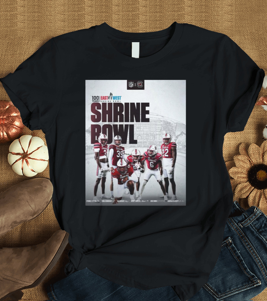 100 Years East West Shrine Bowl NFL X Gamecock Football O’Donnell Tonka Hemingway Kaba Signatures T-Shirt