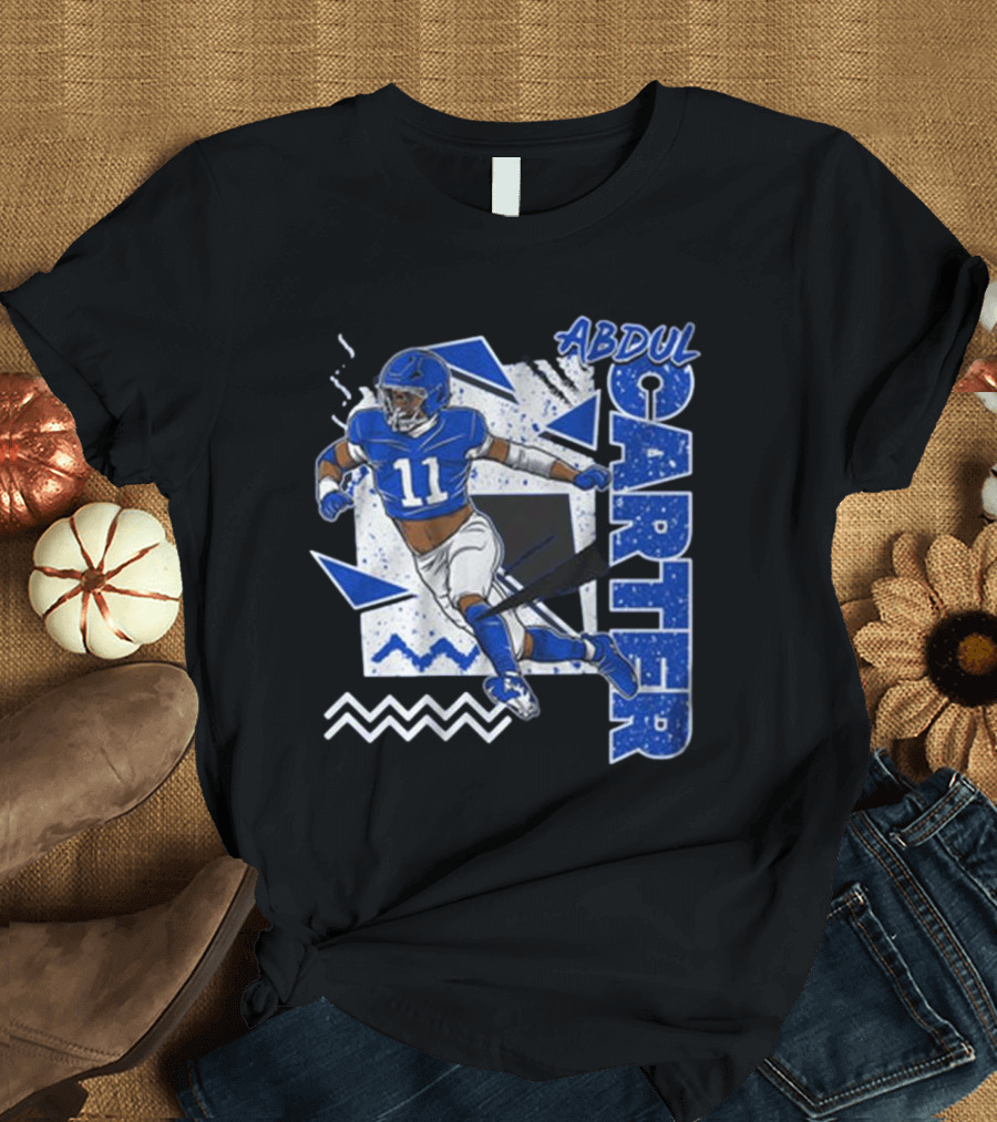 Abdul Carter New York 90s Style Blue Football 11 Retro Athletic Look T-Shirt