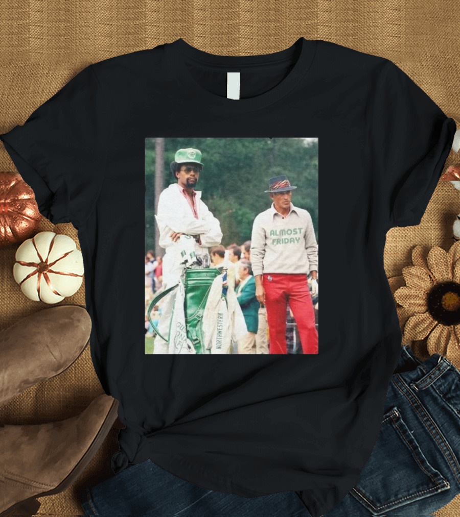 Almost Friday Retro Golf Northwestern Caddy Scene T-Shirt