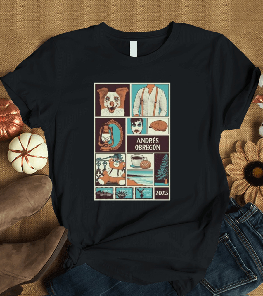 Andrés Obregón February 2025 Monterrey Guadalajara CDMX Shows Lantern Dog Bear Coffee T-Shirt