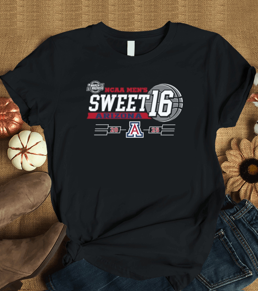 NCAA Men’s March Madness Arizona Wildcats Sweet 16 2025 T-Shirt