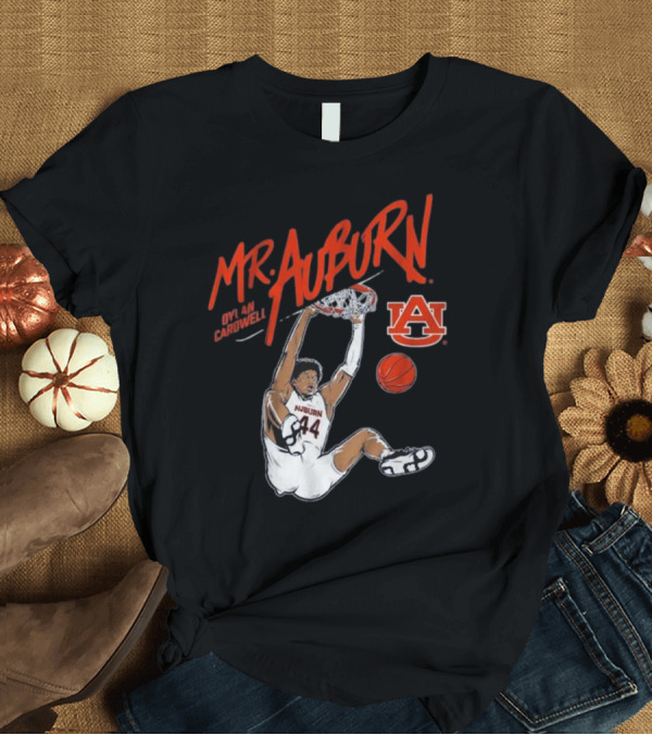 T-Shirt: Auburn Basketball Dylan Cardwell Mr. Auburn Slam Dunk Graphic T-Shirt Auburn Basketball Dylan Cardwell Mr. Auburn Slam Dunk Graphic T-Shirt