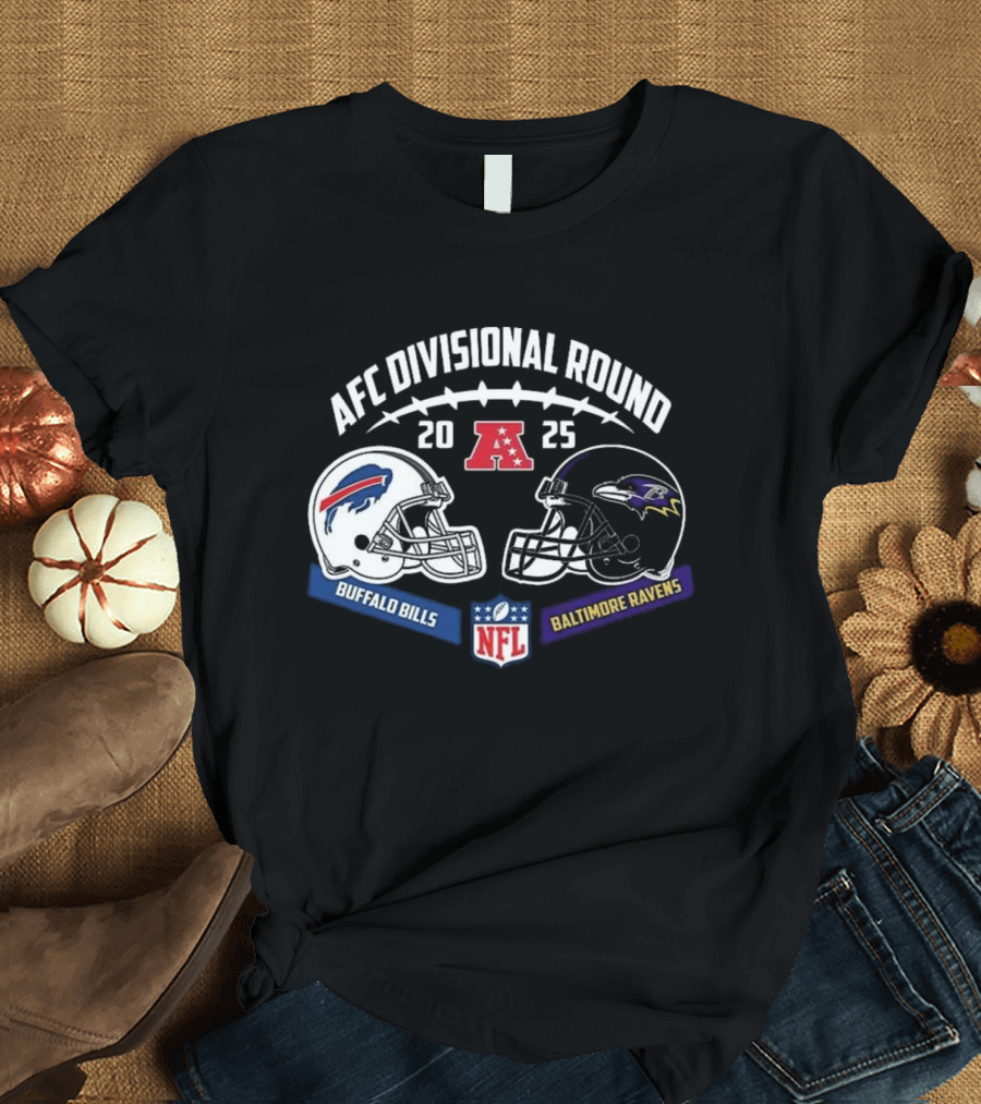 AFC Divisional Round 2025 Buffalo Bills vs Baltimore Ravens NFL Playoffs Showdown T-Shirt