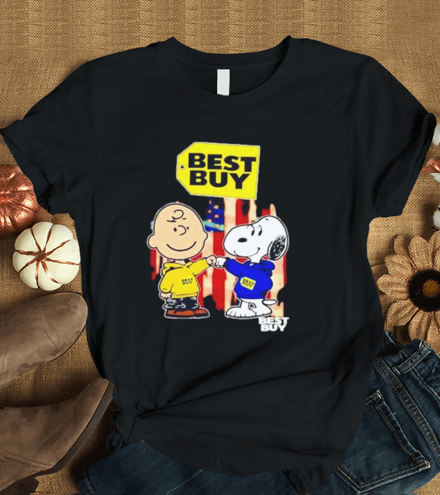 Best Buy Charlie Brown Snoopy Yellow Blue s Fist Bump T-Shirt