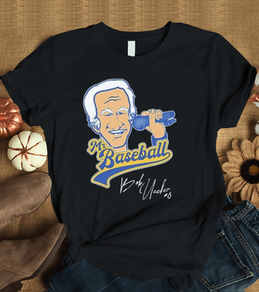 Mr Baseball Bob Uecker UECK Microphone Illustration T-Shirt