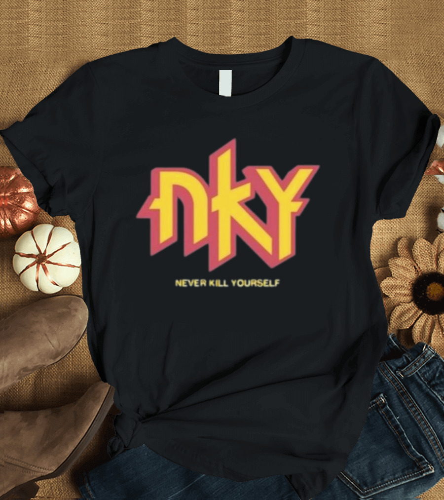 Christopher M Lafon Wearing Nyk Never Kill Yourself T-Shirt