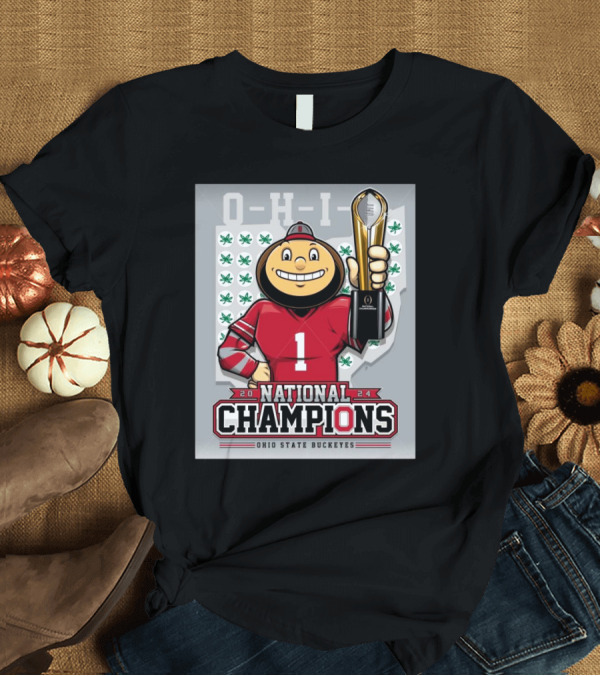 T-Shirt: College Football Playoff 2024 National Champion Ohio State Buckeyes Brutus Mascot T-Shirt College Football Playoff 2024 National Champion Ohio State Buckeyes Brutus Mascot T-Shirt