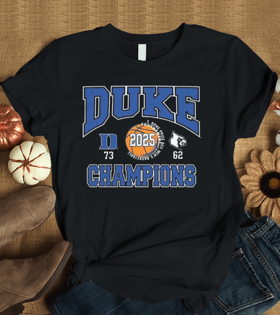 Duke Blue Devils ACC 2025 Champs Score T-Shirt