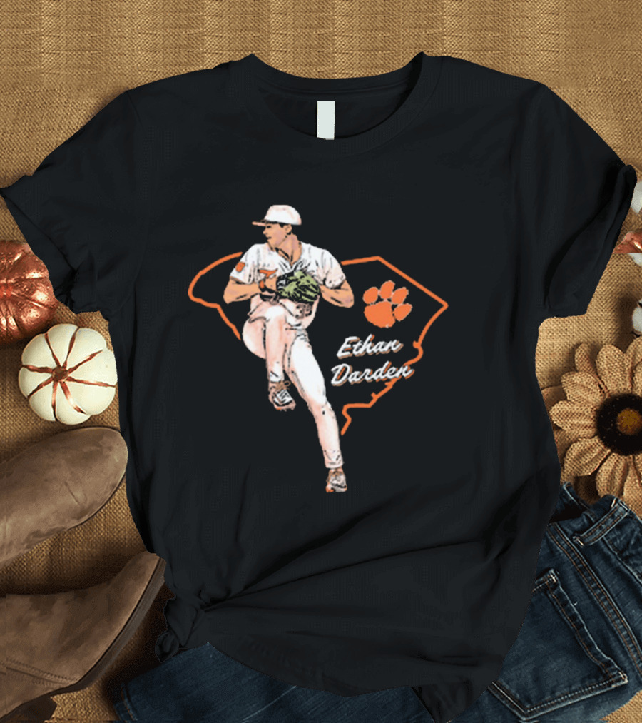 Ethan Darden Hometown Hero Clemson Tigers Baseball NCAA Division I 2025 T-Shirt