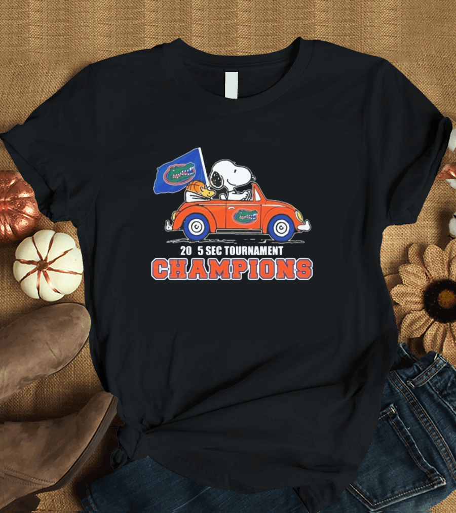 Florida Gators x Snoopy 2025 SEC Tournament Champions T-Shirt