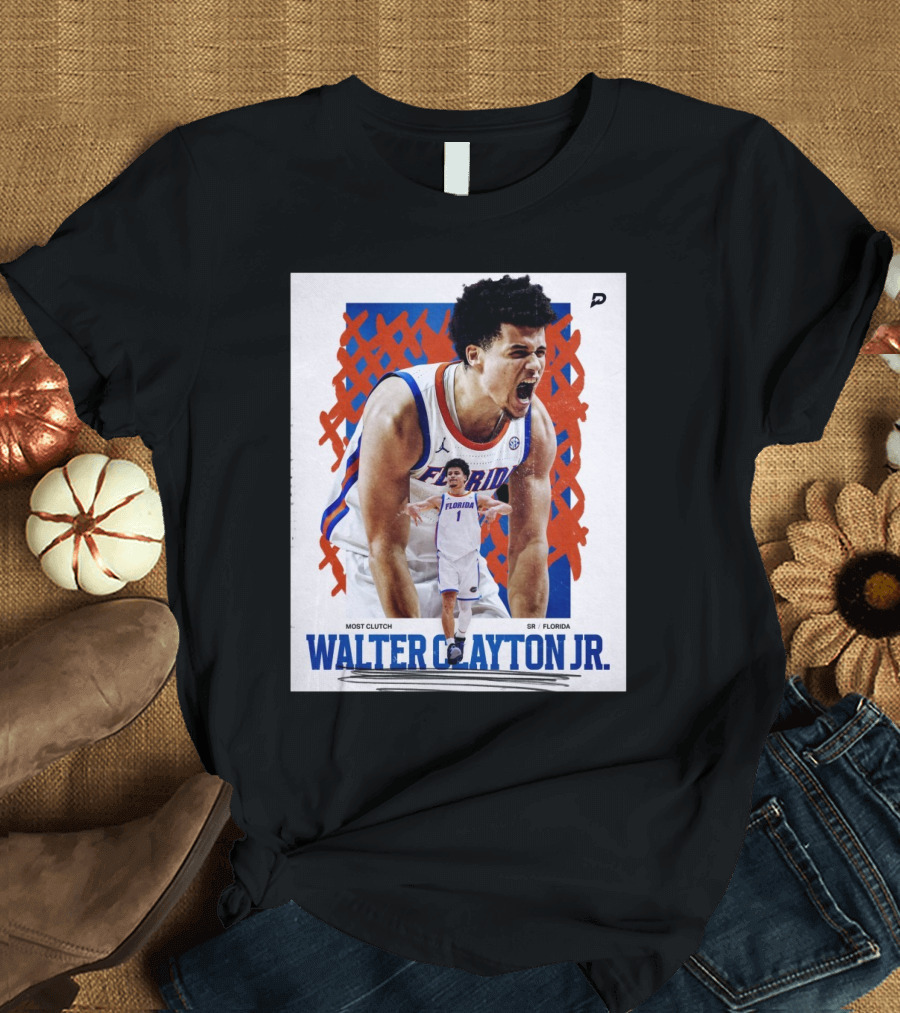 Florida Gators Most Clutch SR Walter Clayton Jr. Men’s CBB Championship T-Shirt