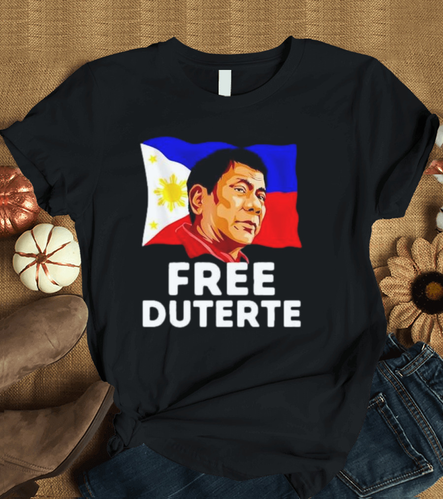 Free Duterte Philippines flag Rodrigo Digong T-Shirt