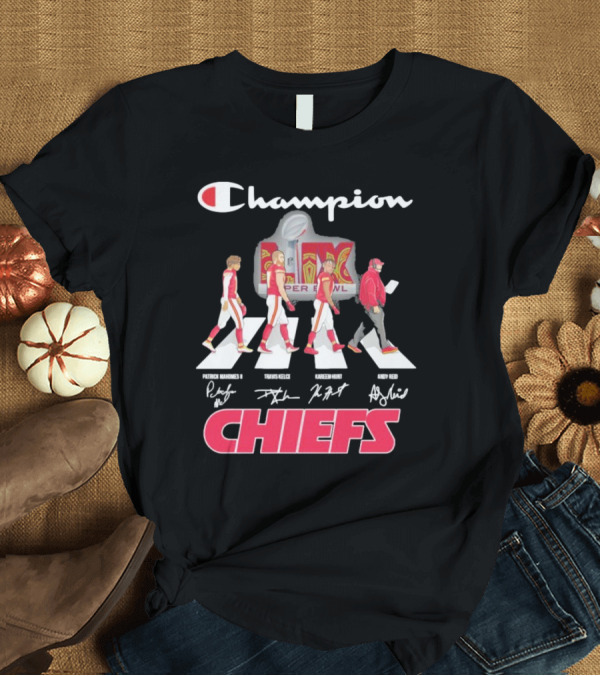 T-Shirt: Funny Champion Kansas City Chiefs Abbey Road Super Bowl LIX T-Shirt Funny Champion Kansas City Chiefs Abbey Road Super Bowl LIX T-Shirt