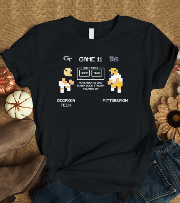 T-Shirt: Game 11 Georgia Tech Vs Pittsburgh Panthers Uniforms Home Away November 22 2025 Bobby Dodd Stadium T-Shirt Game 11 Georgia Tech Vs Pittsburgh Panthers Uniforms Home Away November 22 2025 Bobby Dodd Stadium T-Shirt