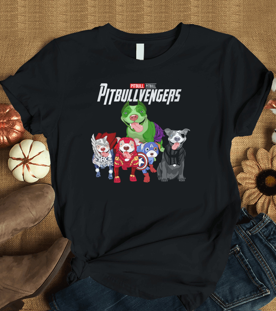 Marvel Avengers Endgame Pitbullvengers Superhero Dogs T-Shirt
