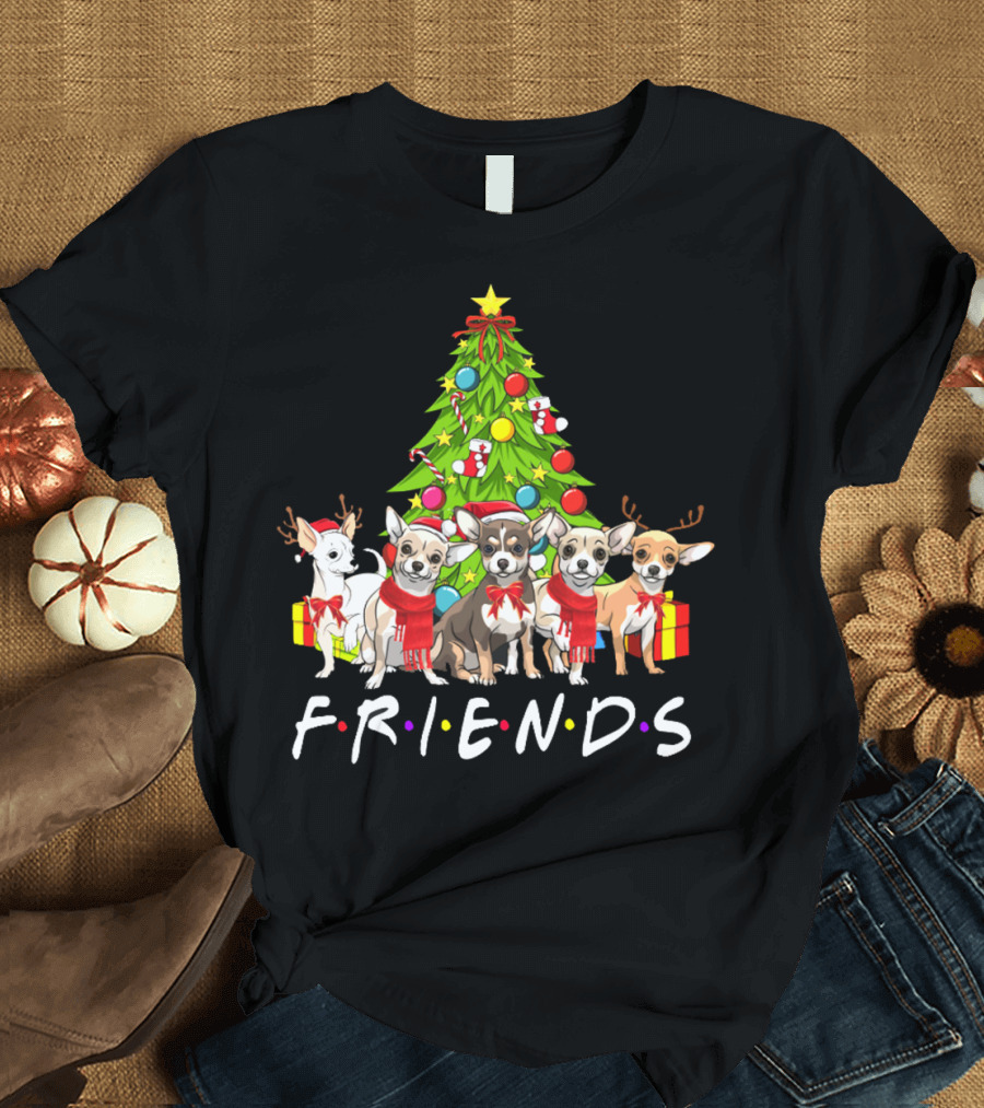 Friends Chihuahua Dog Lover Christmas Tree T-Shirt