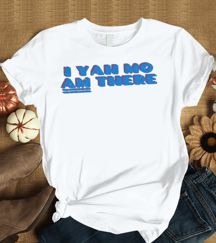 I Yah Mo Am There Text in Blue and Purple 3D Effect T-Shirt