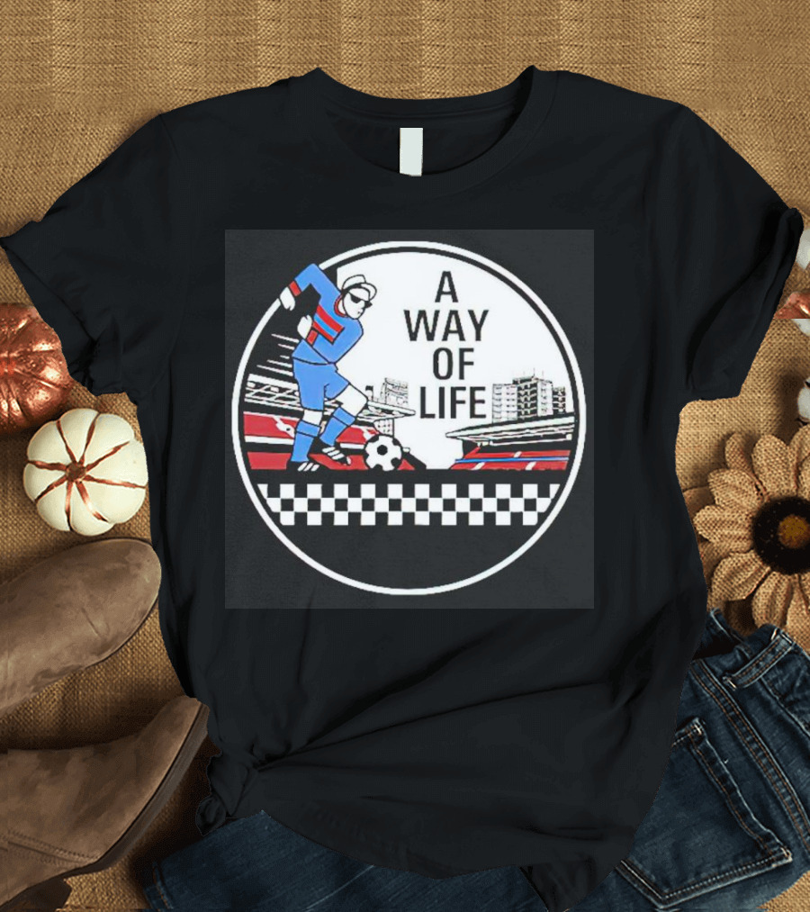A Way of Life Football Stadium Cityscape Soccer Player T-Shirt