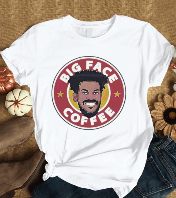 T-Shirt: Big Face Coffee Jimmy Butler Circle Red Background Two Stars T-Shirt Big Face Coffee Jimmy Butler Circle Red Background Two Stars T-Shirt