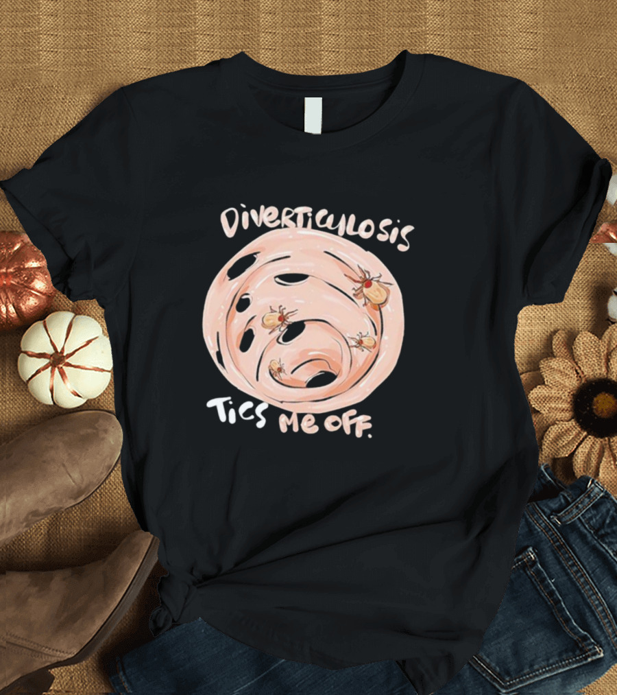 Diverticulosis Ticks Me Off Spiral with Insects T-Shirt