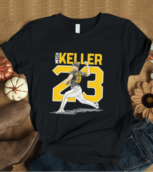 T-Shirt: Mitch Keller 23 Pittsburgh Pirates Pitching Action T-Shirt Mitch Keller 23 Pittsburgh Pirates Pitching Action T-Shirt