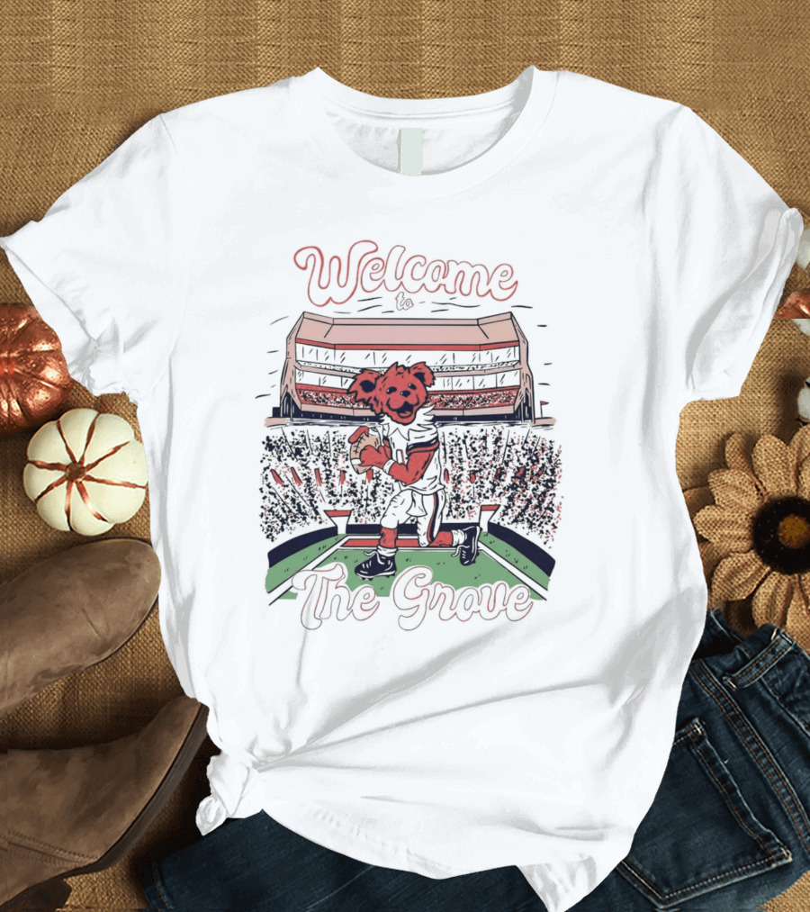 Welcome to the Grove Grateful Dead Bear Football Stadium T-Shirt