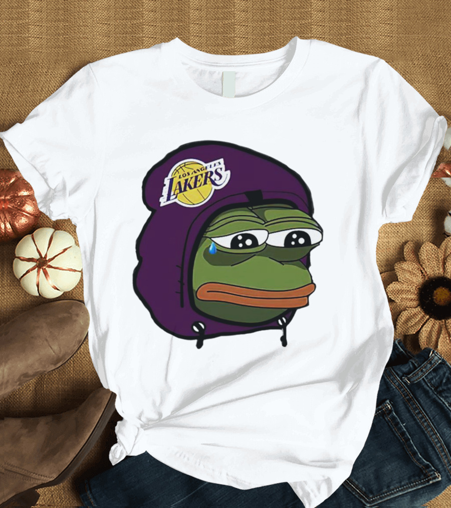Pepe The Frog Sad Los Angeles Lakers Hoodie Face T-Shirt
