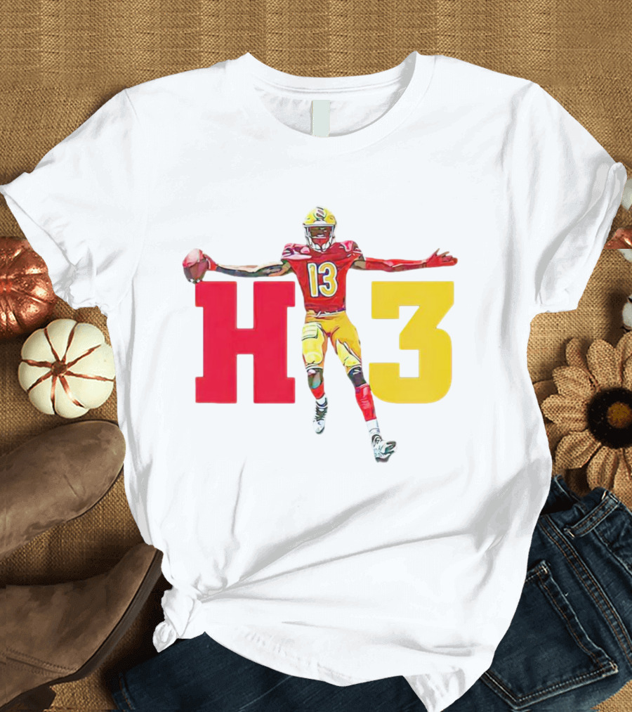 Maurice Alexander HT3 Football Player in Red and Yellow Uniform with Football T-Shirt
