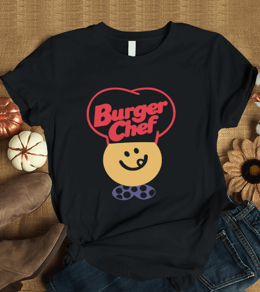 Burger Chef Happy Smiley Face with Chef Hat T-Shirt