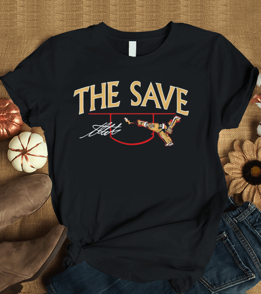 The Save Adin Hill Vegas Golden Knights Signature T-Shirt