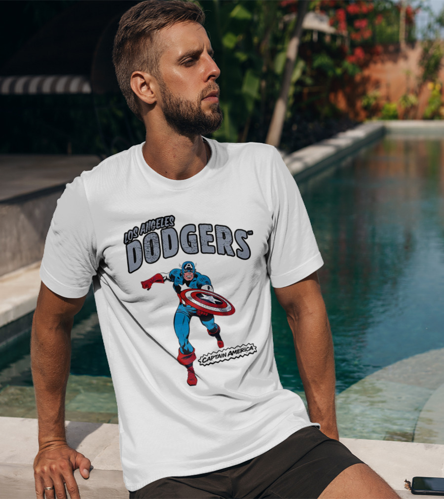 Los Angeles Dodgers Marvel Captain America T-Shirt