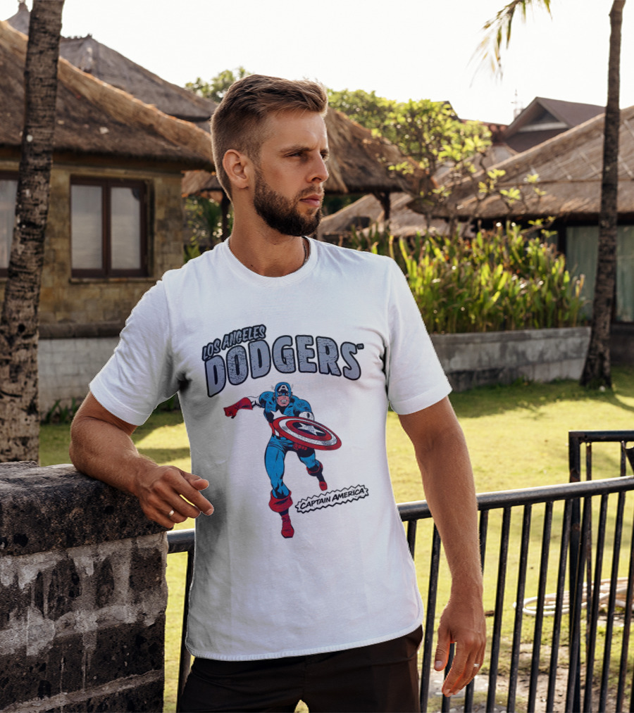Los Angeles Dodgers Marvel Captain America T-Shirt