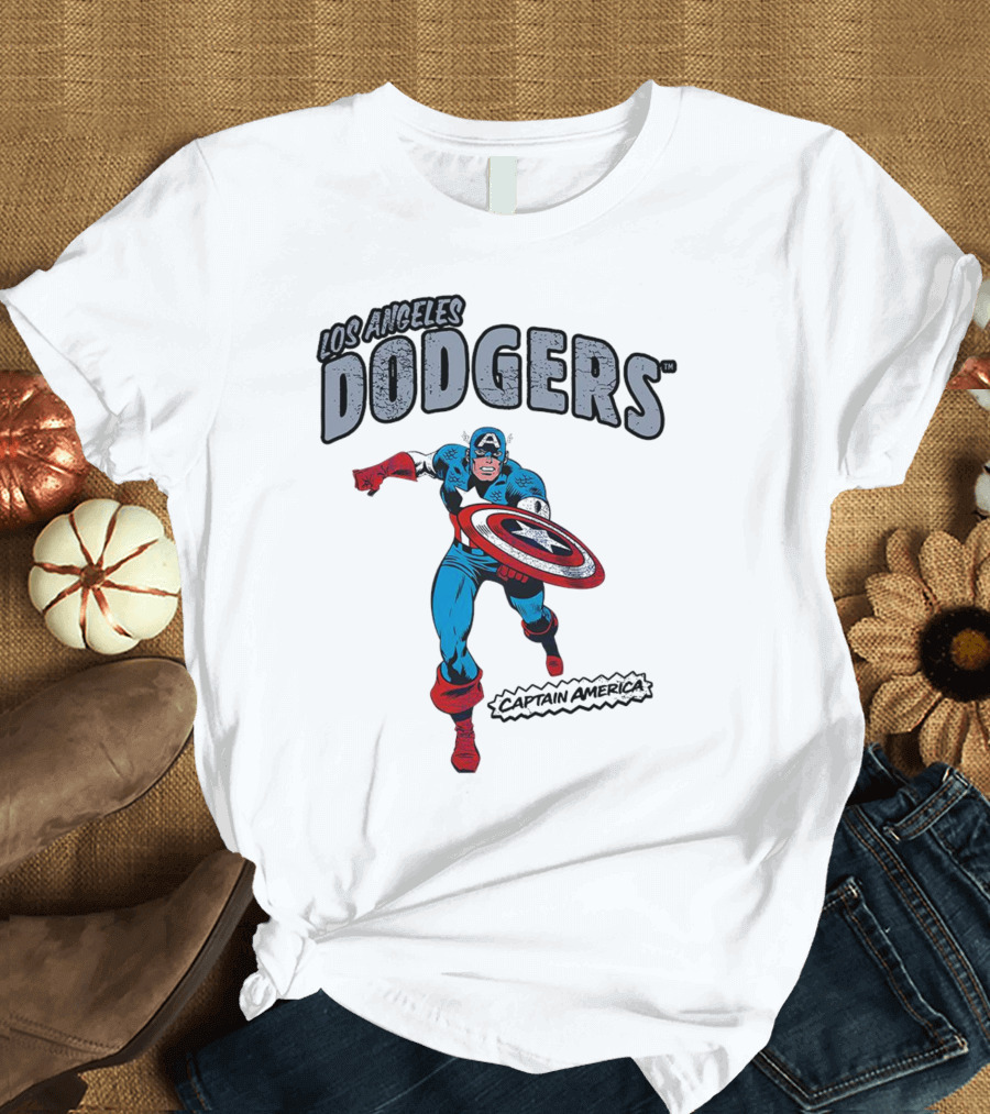 Los Angeles Dodgers Marvel Captain America T-Shirt