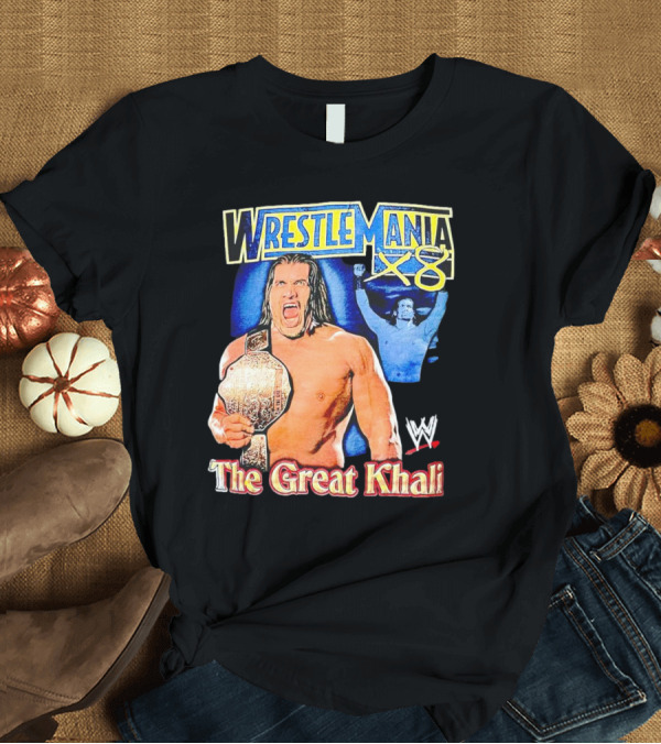 T-Shirt: WrestleMania x8 The Great Khali WWE Champion Iconic T-Shirt WrestleMania x8 The Great Khali WWE Champion Iconic T-Shirt
