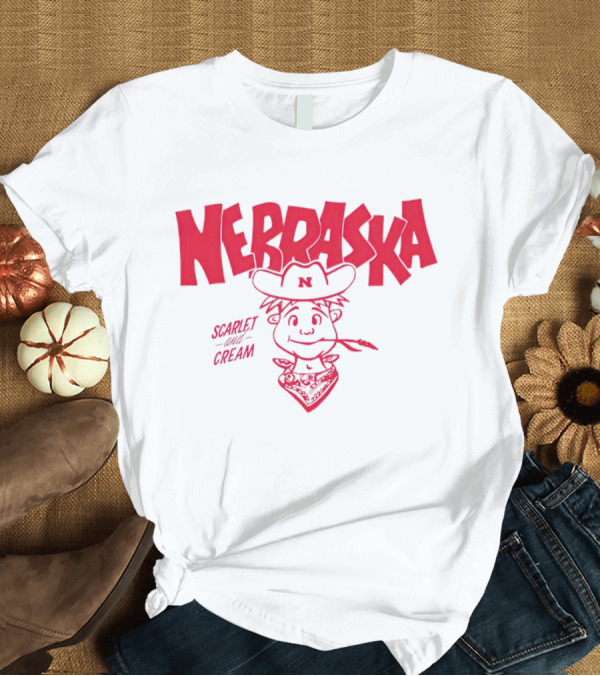 T-Shirt: Nebraska Scarlet and Cream Herbie Husker Character T-Shirt Nebraska Scarlet and Cream Herbie Husker Character T-Shirt