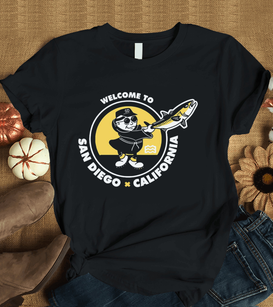 Welcome to San Diego California Fishing Baseball Padres T-Shirt