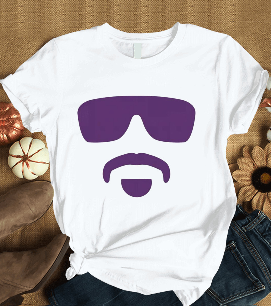 Hayden Travinski Moustache and Glasses Purple T-Shirt