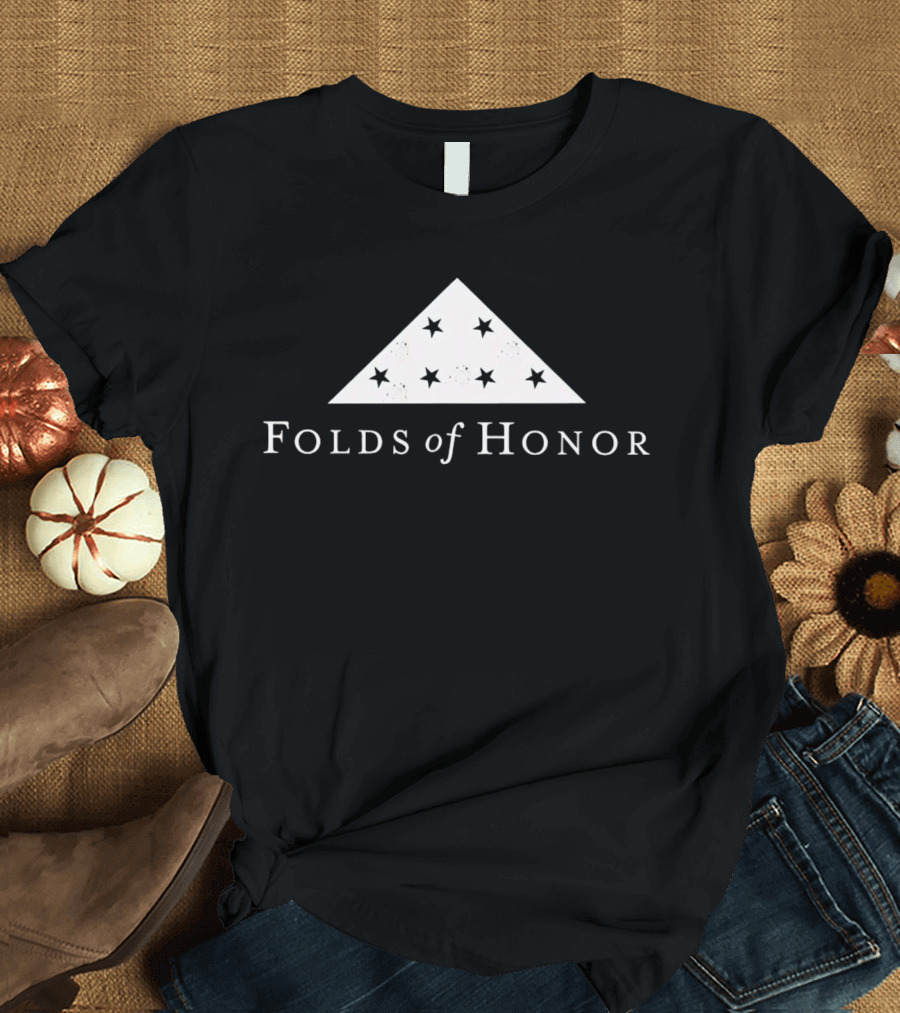 Bongino Folds of Honor Patriotic Star Triangle Emblem T-Shirt
