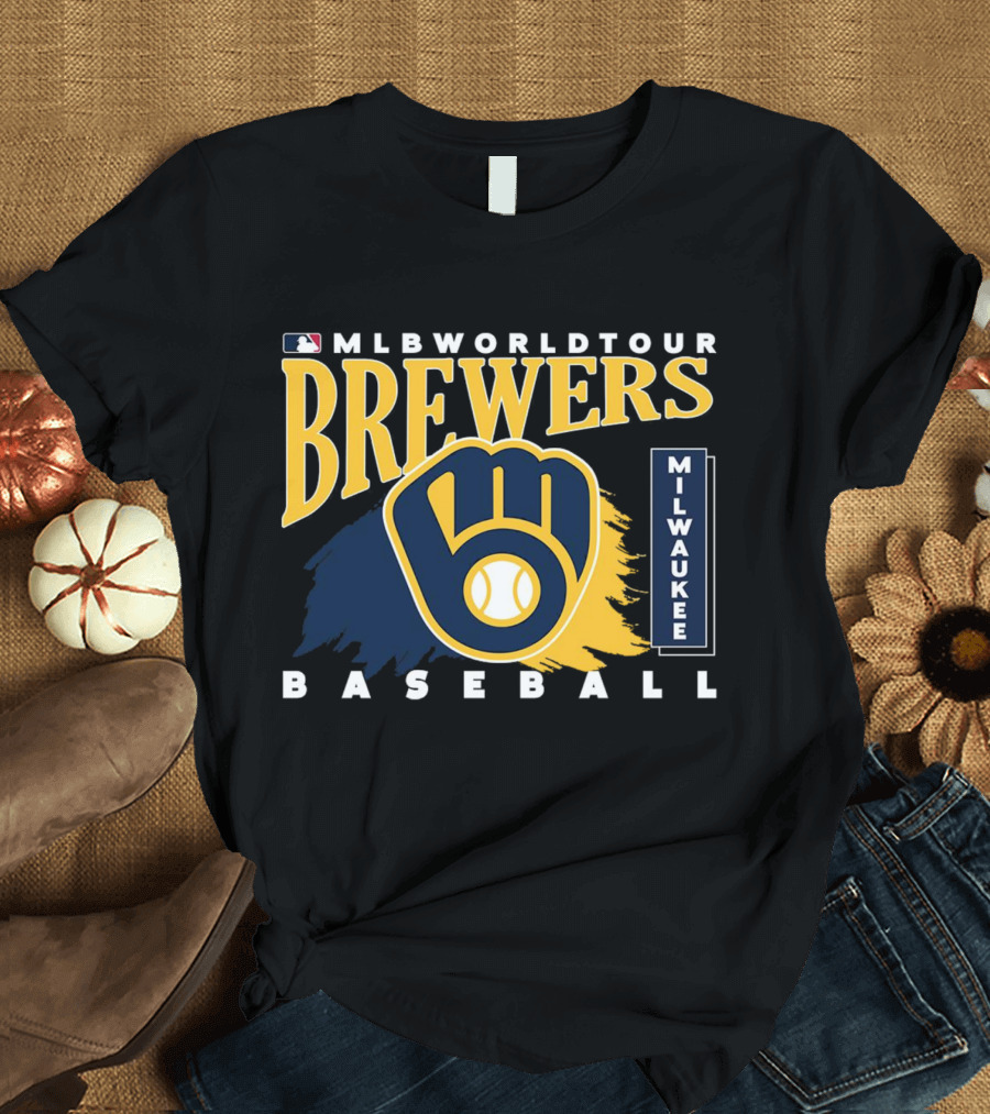MLB World Tour Brewers Milwaukee Baseball T-Shirt