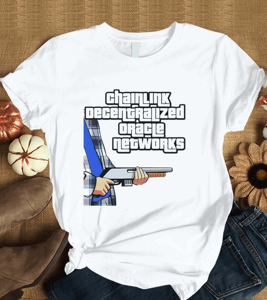 Chainlink Decentralized Oracle Networks Plaid Shirt Shotgun T-Shirt