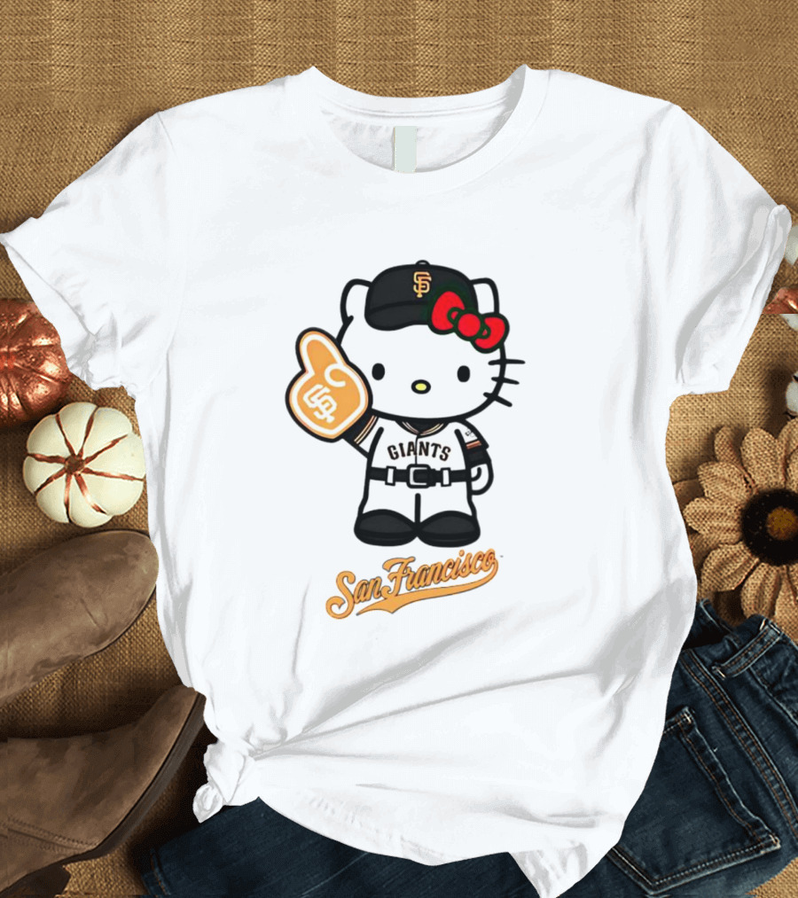 Hello Kitty San Francisco Giants Baseball Fan Character T-Shirt
