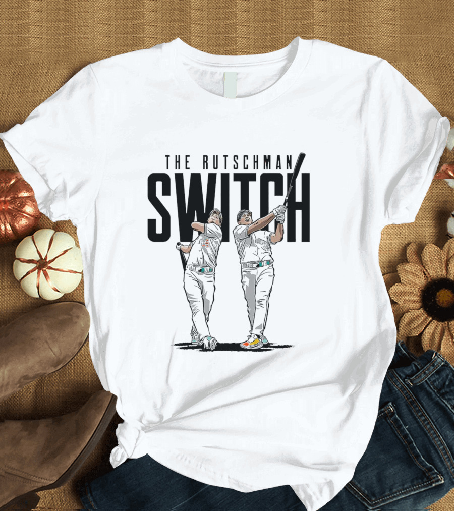The Rutschman Switch - Baltimore Orioles Player Dual Batting T-Shirt