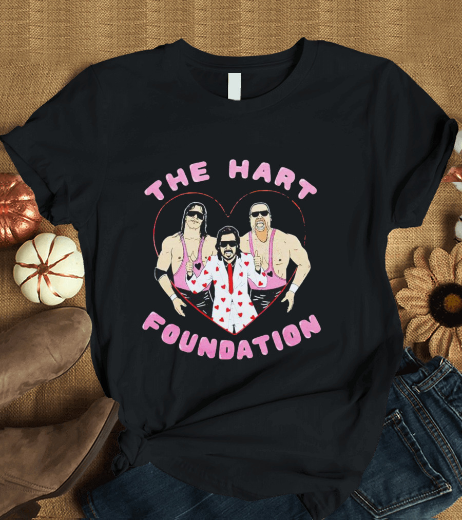 The Hart Foundation Bret The Hitman Hart and Jim The Anvil Neidhart T-Shirt
