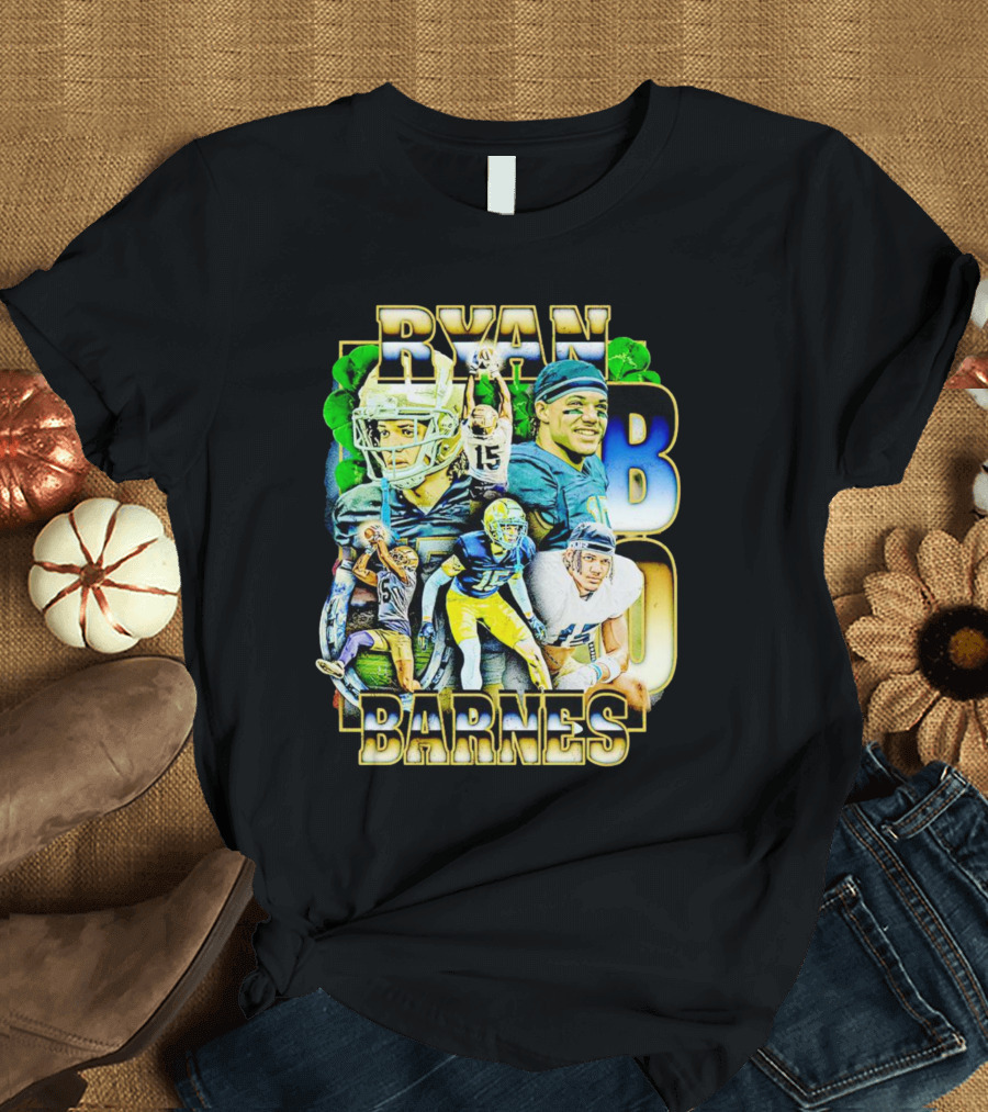 Ryan Barnes Notre Dame Fighting Irish Football Collage Vintage T-Shirt