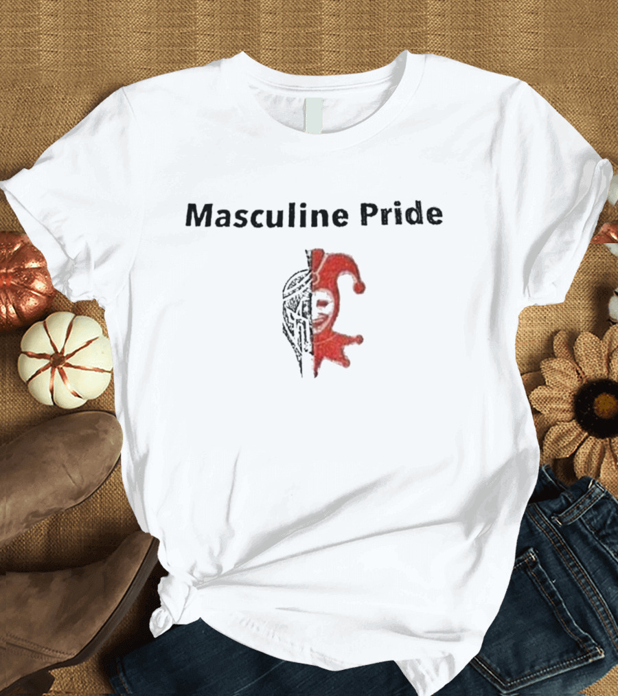 Masculine Pride Jester and Warrior Helmet Fusion T-Shirt