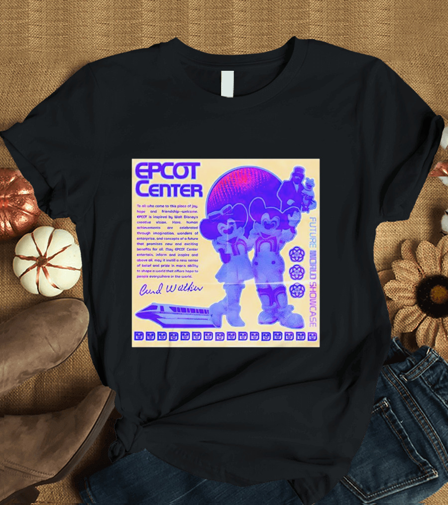 EPCOT Center Future World Showcase Walt Disney 21st Century Adventure with Mickey and Goofy T-Shirt