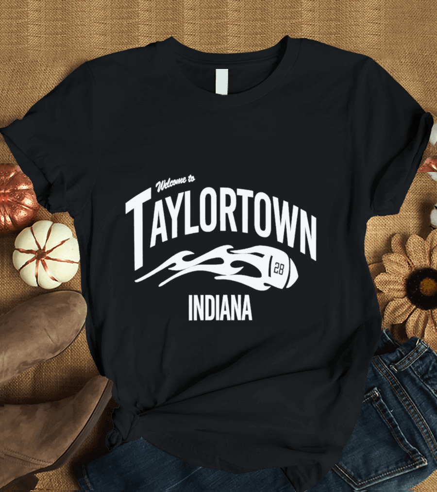 Welcome to Taylortown Indiana 28 Football T-Shirt